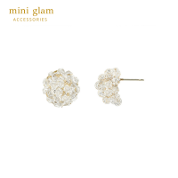 Miniglam Crystal Clear Beads Stud Earrings ต่างหูผลึกคริสตัลใส