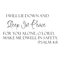 2X Sleep in Peace Psalm 4:8 Bible Verse Lettering Wall Decal Decor Quote