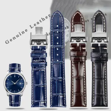 Mens blue hot sale leather watch