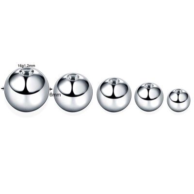 10Pieces Silver Stainless Steel Captive Bead Ring Replacement Beads Ball Body Piercing Jewelry Accessories 14g16g
