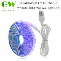 แถบไฟ LED UV 0.5ม./1ม./2ม.,แถบไฟ LED USB ริบบิ้นไฟแสงอัลตราไวโอเล็ตเทปกันน้ำยืดหยุ่นได้แบบ DIY สำหรับดีเจไฟพิพิธภัณฑ์สัตว์น้ำปาร์ตี้