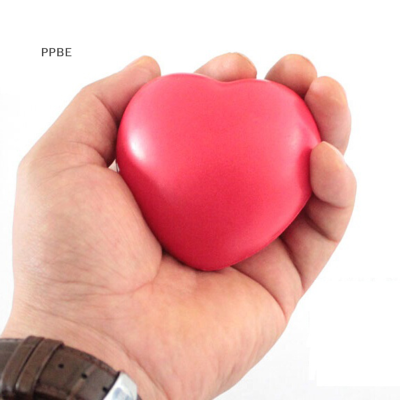 PPBE 1 x Heart shaped การออกกำลังกายความเครียดความเครียดบีบยางยืดหยุ่นนุ่มโฟมบอล