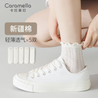 caramella ถุงเท้าถุงเท้าหลอดบางสำหรับเด็ก JK ถุงเท้าสาวโลลิต้าถุงเท้าตาข่ายกองถุงเท้าถุงเท้าผ้าฝ้าย ~