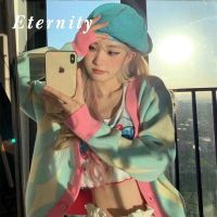 Eternity  เสื้อไหมพรมผญ เสื้อกันหนาว ผญ เสื้อคลุม เสื้อกันหนาวสตรีคาร์ดิแกนชุดเกาหลีสำเปิดด้านหน้าปุ่มที่มีน้ำหนักเบาแขนยาวสบายๆหลวมลายทาง 2023 ใหม่ Beautiful สวยงาม ทันสมัย สบาย S051205 36Z230909