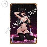 Succubus Girl ป้ายโลหะ Wall Pub Club Retro โปสเตอร์โลหะ Plaques Man Cave Wall ป้ายดีบุก,เหมาะสำหรับตกแต่งบ้านและคอลเลกชัน