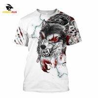 Mens T-Shirts For Men Clothing Oversized Tees Unisex The Wolf Graphic 3D Printed Summer Cas