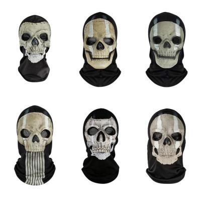 Halloween Skull Face Cover Latex Face Covering Full Face Costume Props for Halloween Prank Cosplay Halloween Party Supplies for Masquerade Role Play Haunted House realistic