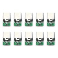 [HOT] 10pcs USB 2.0 Type C 24 Pins Connector Male Socket Adapter to Solder Wire PCB Board1