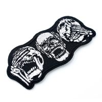 SKULL Size:4.2X9.5cm Cloth Patch Badge Embroidered Cute Badges Hippie Iron On Kids Cartoon Patches For Clothes Stickers Laugh Haberdashery