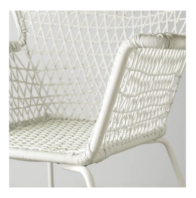 Chair with armrests, outdoor, white