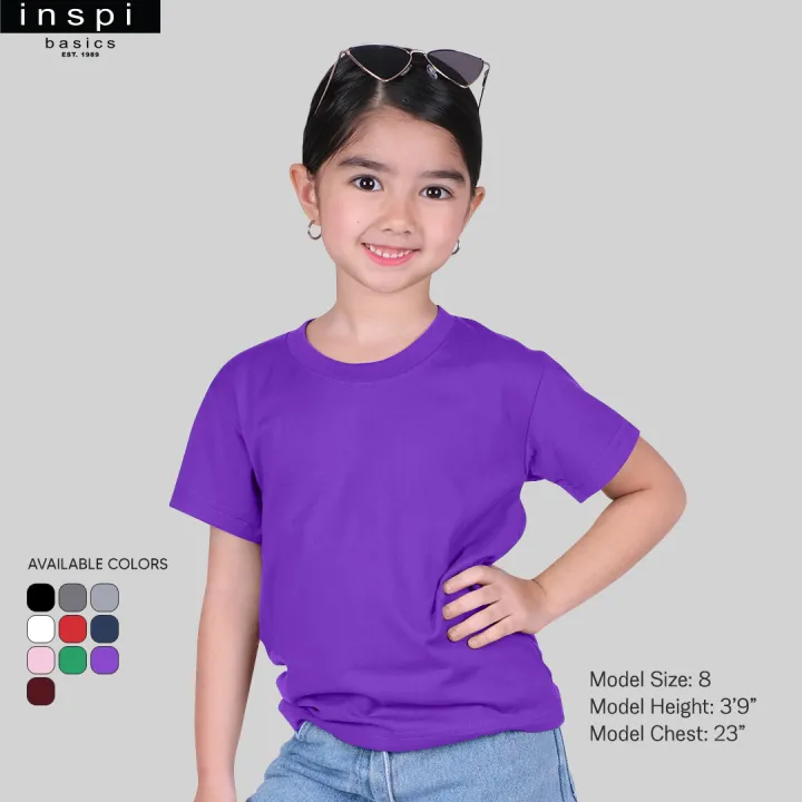 INSPI Basics tshirt for Kids Plain t shirt Trendy Tops for Girls Aesthetic Shirt  Korean Top