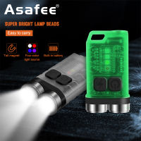 Asafee V3 900LM EDC Mini Flashlight Red Blue 395 UV 10 Light Mode IP65 Waterproof 33G Ultra-light Torch Rechargeable Lantern Keychain Magnetic Fluorescent