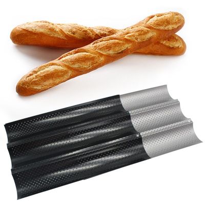 พิมพ์อบขนมปังฝรั่งเศส2/3/4ร่องถาดสี่เหลี่ยมผืนผ้ากระทะเค้ก Baguette แม่พิมพ์เหล็กกล้าคาร์บอนเตาอบในครัวเครื่องมือทำขนมอบ