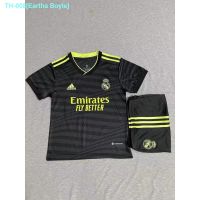 ▥✶ 2223 New Kids Real Madrid Second Away Football Jersey Set Black Short Sleeve Short Pants Jersey Kits Unisex Soccer Football Jersey Size 16-28 Kids Jersey Set Real Madrid