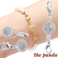 The Panda 【Ready Stock】1/5/10/12 Pc Diamond Studded Magnet Clasp with Lobster Buckle/ 10mm Gold Silver Color Necklace Bracelet Clasp/ DIY Jewelry Connection Clasps Accessories