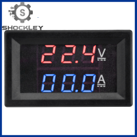 Shockley DC/100V/10A แรงดันไฟฟ้าและแอมมิเตอร์มัลติมิเตอร์แบบดิจิทัลสีแดงและสีน้ำเงินแสดงแรงดันไฟฟ้าเครื่องทดสอบกระแสไฟฟ้ามาตรวัดแอมป์โวลต์แผงมิเตอร์ไฟฟ้าไม่มีคะแนน