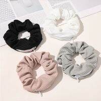 《The Empty island House》 LeopardPrint Solid ColorScrunchies For Women Velvet SatinRope ElasticBandsTie Ponytail Holder