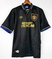 D45 MAN UTD AWAY BLACK 1993 1995 KUNG FU KICK CANTONA RETRO FOOTBALL SHIRT SOCCER JERSEY