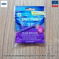 DenTek® Slim Brush Interdental Cleaners Fresh Mint 32 Count เดนเทค อินเตอร์เดนทัล คลีนเซอร์ แปรงซอกฟัน แบบใช้แล้วทิ้ง