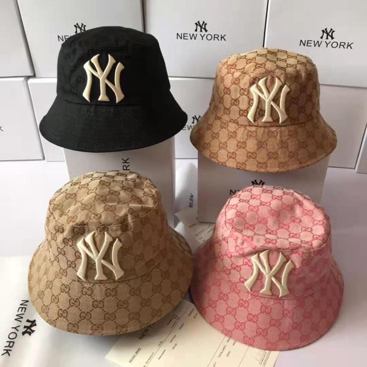 ny-หมวกบักเก็ต-มือสอง-ของแท้-100-โดย-mlb-สีดํา