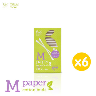 [แพ็คหก] Rii M Paper Cotton Buds 200 pcs./Box