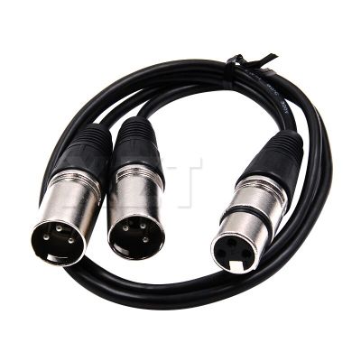 50Cm XLR ตัวเมียสายสัญญาณเสียง XLR ตัวผู้ตัวผู้3ขาตัวผู้3ขาสายออดิโอ XLR ตัวแยกสัญญาณ3 P ตัวผู้