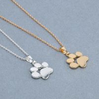 Fashion Cute Pets Dogs Footprints Paw Chain Pendant Necklace Pendants Jewelry for Women Neck Choker Kids Gifts