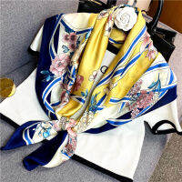 LISA Fashion 90x90 Cm Square Scarf Silk Feel Scarf Women Print Scarf Lady Neck Scarf