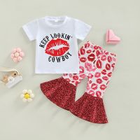 [COD] A generation of Valentines Day childrens cross-border European and girls printed short-sleeved T-shirt flared suit