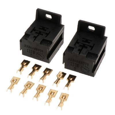 【YF】 2 Pcs Car Double Relay Base Holder Auto Fuse Box Assembly Block   10 Terminals For Engine 5 Pin Accessories