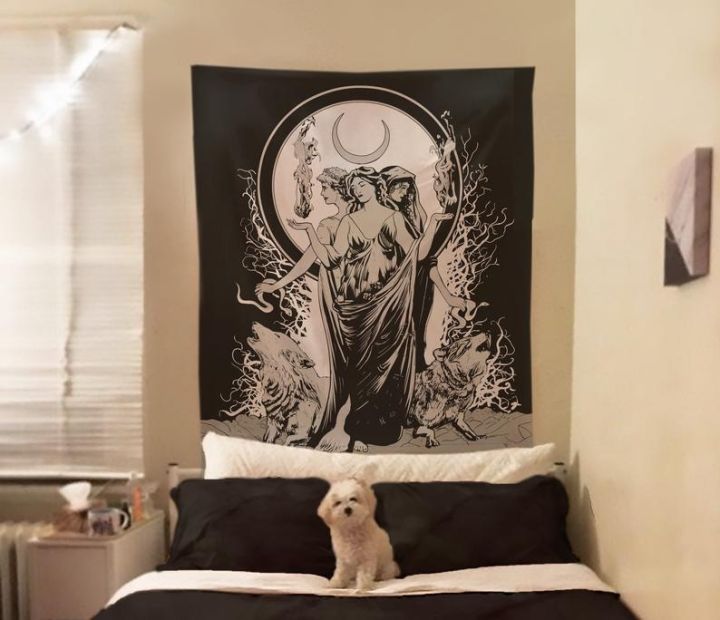 moon-goddess-hecate-home-decor-tapestry-wiccan-tapestry-hekate-witchy-room-decor-tapestry-wall-decor