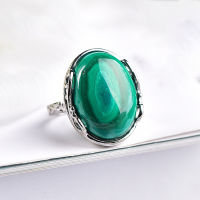 Fine Malachite แหวนหินธรรมชาติแหวนหินที่สวยงามเรียบง่ายผู้หญิงผู้ชายของขวัญ Elegance แฟชั่นแหวนคริสตัลเครื่องประดับขายส่ง