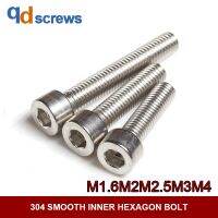 304 M1.6m2m2.5m3m4 Hexagon socket cap screws Smooth หกเหลี่ยมด้านในภายในเป็นสแตนเลสสตีล Hexagon Bolt Gb70.1 Din912 Iso 4762