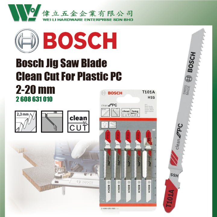 BOSCH T101A Jig Saw Blade For Plastic PC 2608631010 / bosch jigsaw
