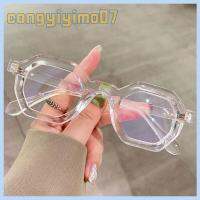 CONGYIYIMO07 เล็กๆน้อยๆ แว่นกันแดดผู้หญิงทรงเหลี่ยม การป้องกัน UV400 รูปหลายเหลี่ยมของผู้หญิง แว่นกันแดดประดับหมุด วินเทจ กิจกรรมกลางแจ้งกลางแจ้ง เฉดสีหกเหลี่ยม สำหรับผู้หญิงและผู้ชาย