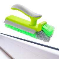 Wall Cleaning Brush Tub Scrubber Tile Scrubber Bathroom Scrubber V-Shaped Corner Brush With A Water Wiper Scraper Non-Slip Cleaning Tools