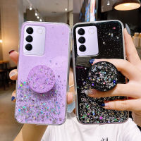 เคสVivo V27e V27 Pro 5G Y02t Y02A Y02 Y16 Y22 Y35 Y02s Y30 Y77 5G ซิลิโคนผู้ถือโทรศัพท์ปลอก เคสโทรศัพท์Vivo V27 5G 2023 เคสกลิตเตอร์