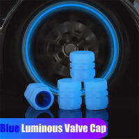 8Pcs Blue Luminous Valve Caps Fluorescent Night Glowing รถรถจักรยานยนต์จักรยานล้อจัดแต่งทรงผมยาง Hub Cap Decor