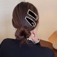 [COD] Korean diamond-encrusted pearl bow hair clip fashion high-end bangs autumn and winter net red card temperament accessories