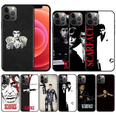 [สินค้าใหม่ในสต็อก] กรณีโทรศัพท์สำหรับ iPhone 14 13 12 11 Pro Max 6วินาที6 7 8บวก X XR 12 13มินิซิลิโคน C Oque สีดำ F Undas Scarface Tony Montana