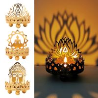 【YD】 Hollow Carved Tealight Candle Holder Buddha Ghee Lamp Desktop Decoration Ornaments Buddhist Supplies