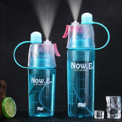 Hot Sale Spray Water Bottl 600ml Outdoor Travel Portable Leakproof Drinkware Transaprent Plastic Cold Drink Bottle BPA Free