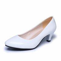 AIME Korea Ladies Work Low Mid OL Platforms 5.5CM Leather Shoes