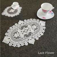 【CC】✙♨  NEW oval Embroidery flower place mat pad placemat cup coffee tea dish coaster dining doily kitchen