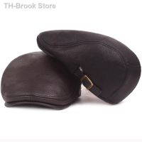 Brook Store HT2792 Beretsฤดูใบไม้ร่วงหมวกฤดูหนาวหมวกสำหรับชายคุณภาพสูงหมวกหนังชายIvy Newsboyแบนหมวกศิลปินจิตรกรหมวกberetหมวก