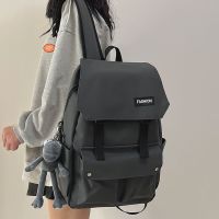 Uniqlo 2023 New backpack female bag female high school at the university of male Japanese ins popular logo tooling high-capacity leisure travel bag what you