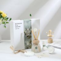 Decorative Clay Diffuser Gift Set with Natural Reed Diffuser Oil Car Air Freshener and Scented Sachet for Wardrobe Closet