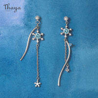 ② Design Silver Color Studs Earring Chain Silver Platinum คุณภาพสูงสำหรับผู้หญิง Earring Season Series Fine Jewelry