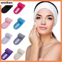 WENKEN แถบคาดศีรษะสีขาวปรับได้สำหรับโยคะนุ่มสำหรับโฟมล้างหน้า Ing สปาผิวหน้าแถบคาดศีรษะผ้าคาดศีรษะเพื่อสุขภาพโฟมล้างหน้าสายรัดศีรษะซักได้