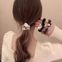 Lucky spring ที่มัดผม เกาหลี สวยๆ เครื่องประดับผมสำหรับผู้หญิง Korean hair ties shiny rhinestones hair band multiple styles head rope women retro hair ring rubber band